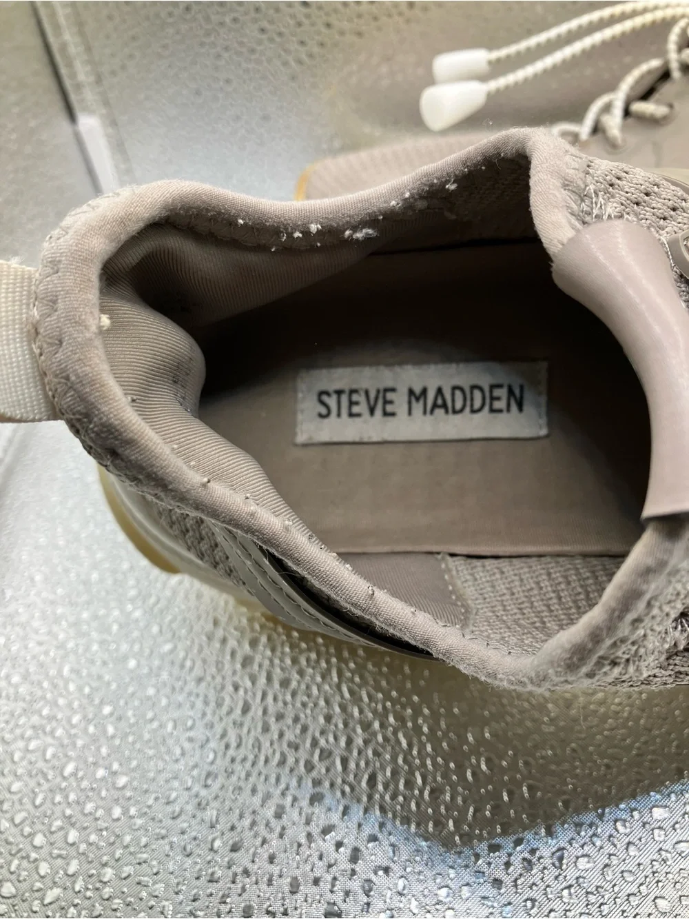 Steve Madden Women's Taupe Knit Platform Sneakers